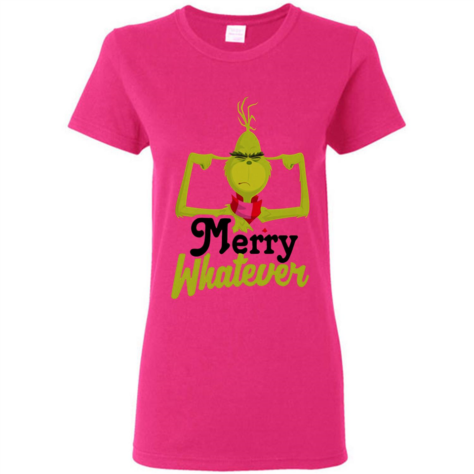 Grinch Merry Whatever Funny Christmas Sporty - Ladies Short-Sleeve