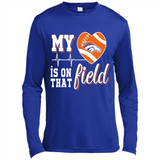 Denver Broncos Football My Heart is on that Field - Canvas Long Sleeve T-Shirt