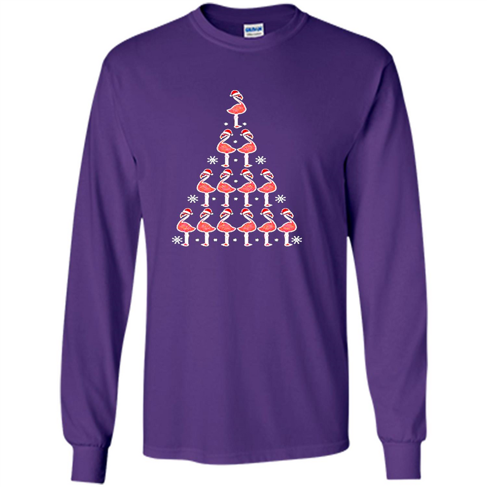Flamingo Christmas Tree Flamingo - Long Sleeve T-Shirt