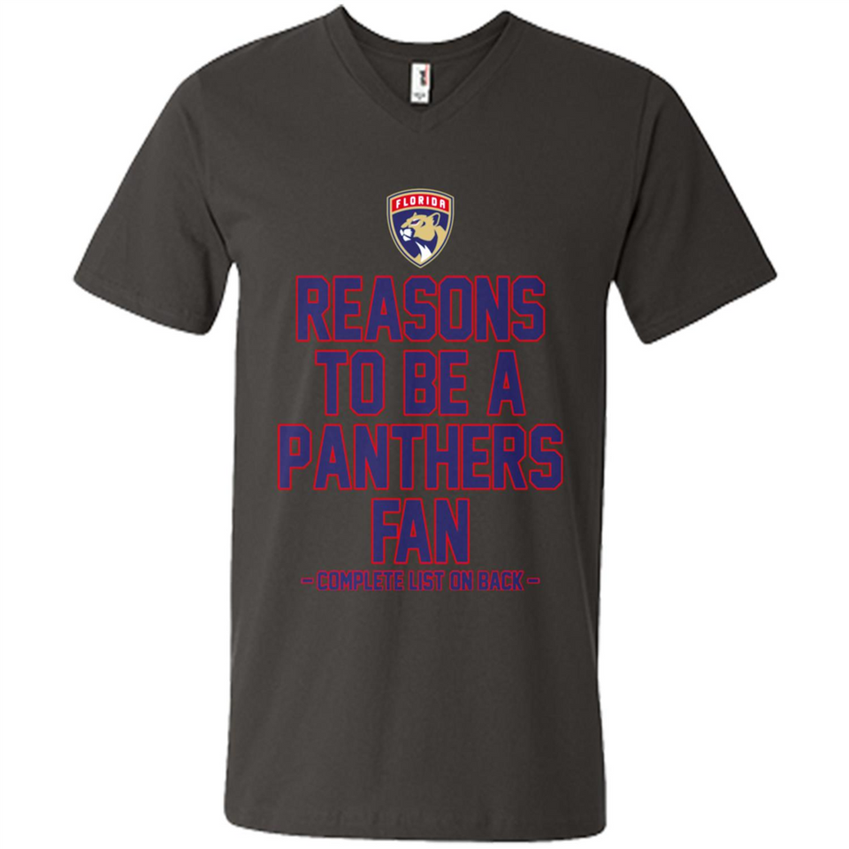 Reasons to be a Florida Panthers Fan Complete List on Back - Men's V-Neck