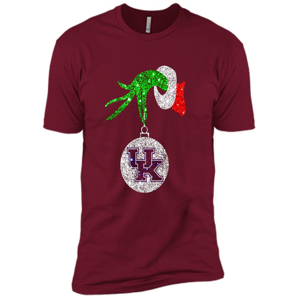 Amazing shirt Kentucky Wildcats Glitter Grinch Monogram Ornament Christmas Gift - Premium Short Sleeve T-Shirt