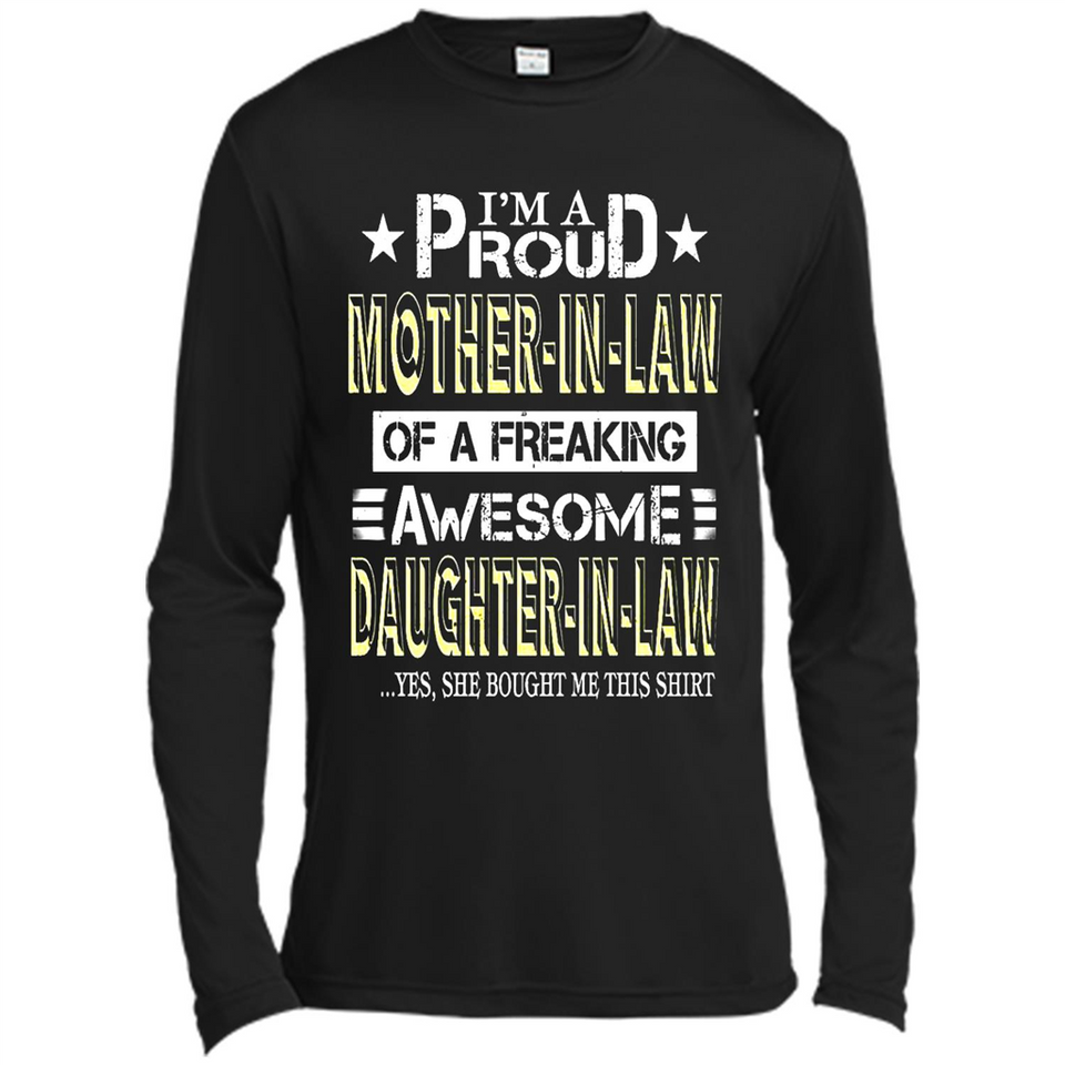 I'm A Proud Mother In Law Of A Freaking Awesome Daughter - Canvas Long Sleeve T-Shirt
