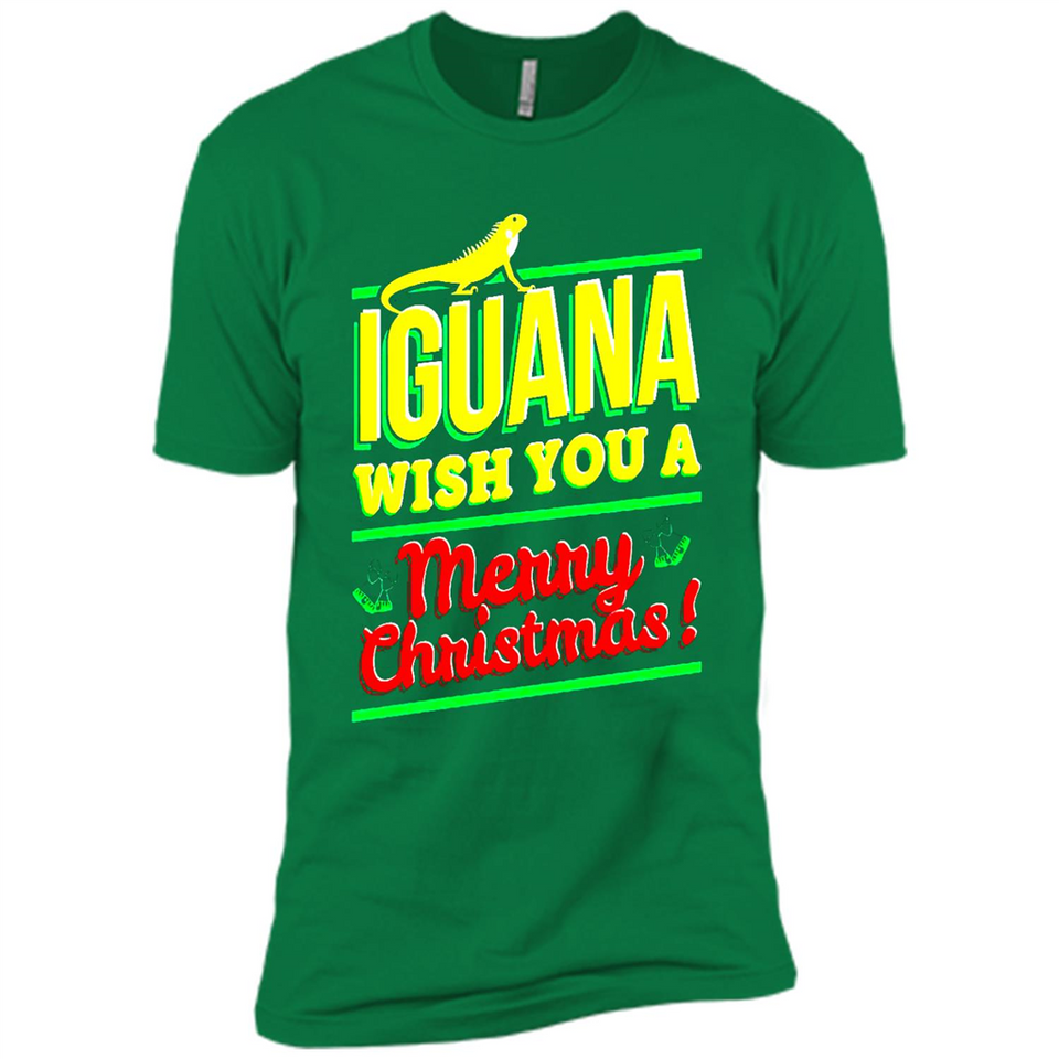 Iguana Wish You A Merry Christmas Animal - Premium Short Sleeve T-Shirt