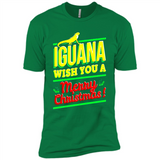 Iguana Wish You A Merry Christmas Animal - Premium Short Sleeve T-Shirt