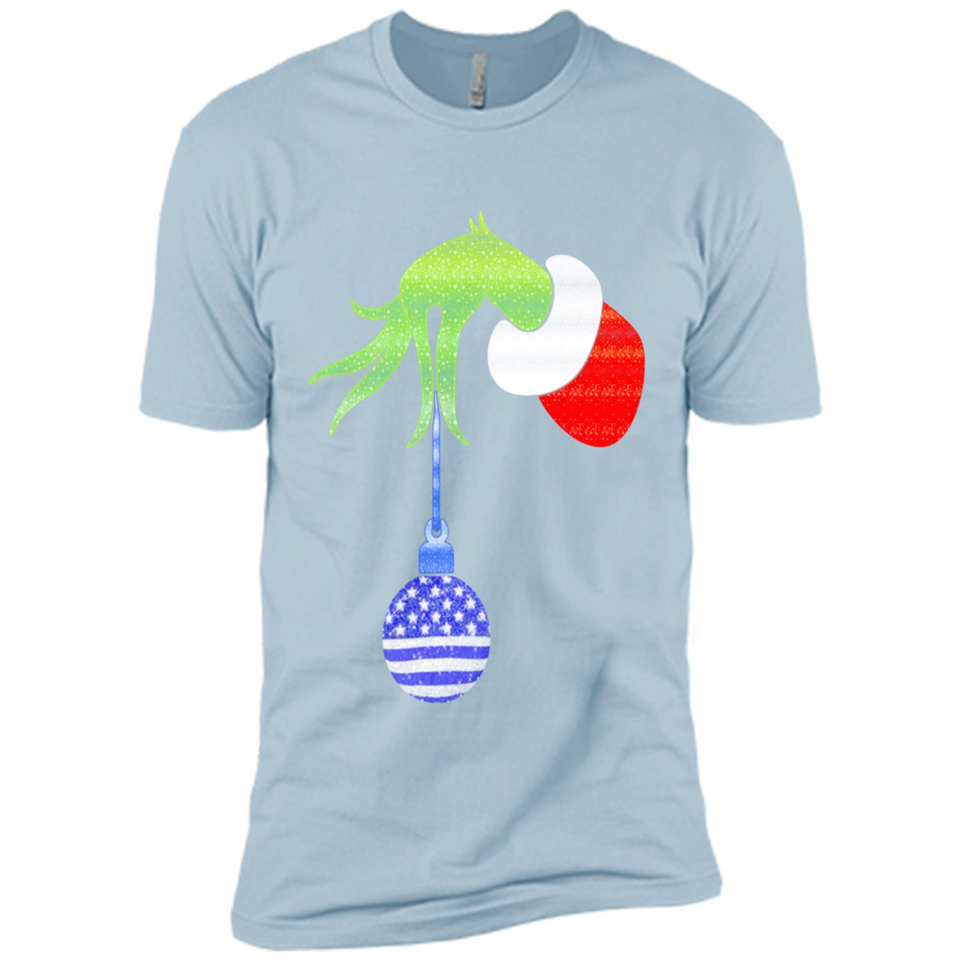 Grinch Holding American Flag ornament Christmas