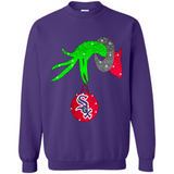 GRINCH HAND HOLDING CHICAGO WHITE SOX GLITTER CHRISTMAS PINGPONG