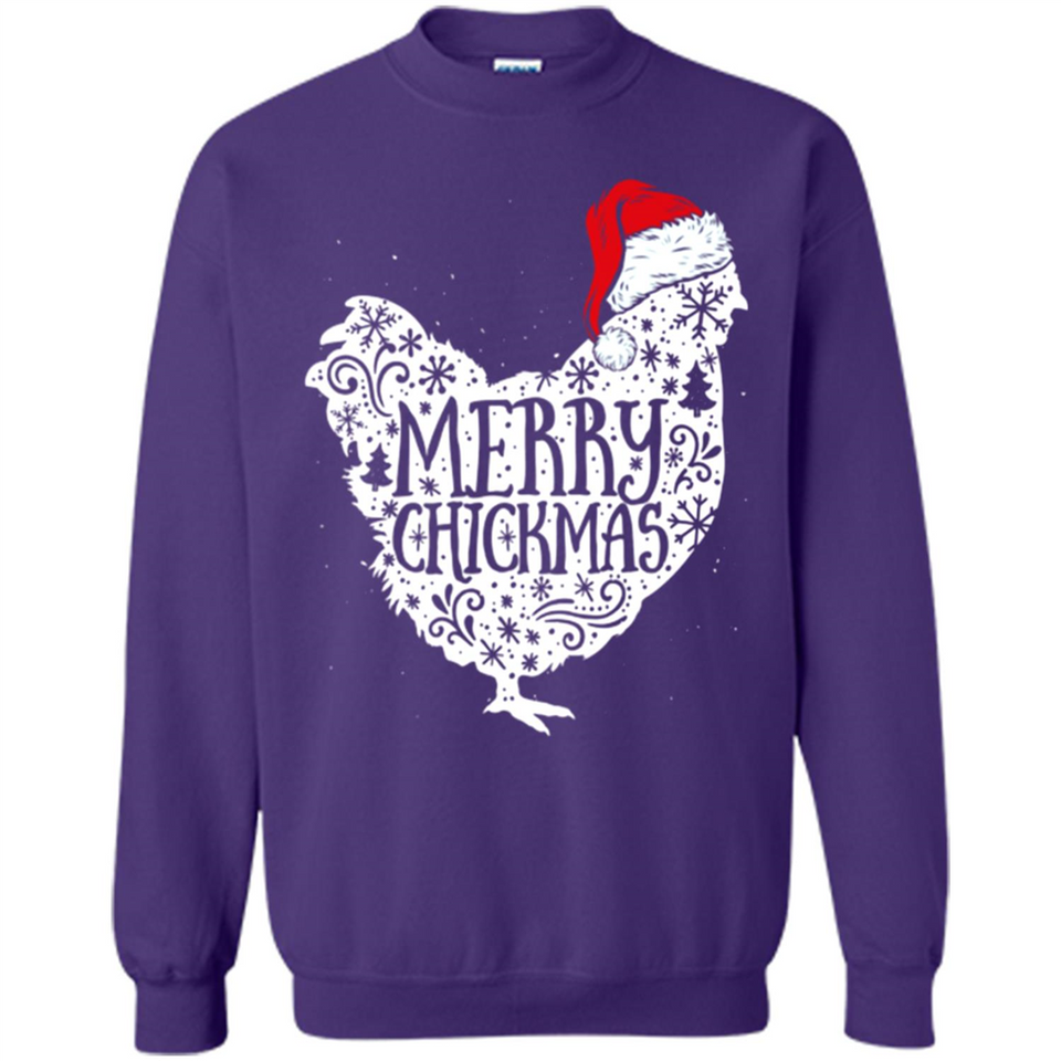 Chicken Christmas T Shirt Merry Chickmas Santa Claus Gifts - Sweatshirt