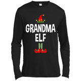 Grandma Elf Shirt -Family Matching Christmas Pajamas - Canvas Long Sleeve T-Shirt