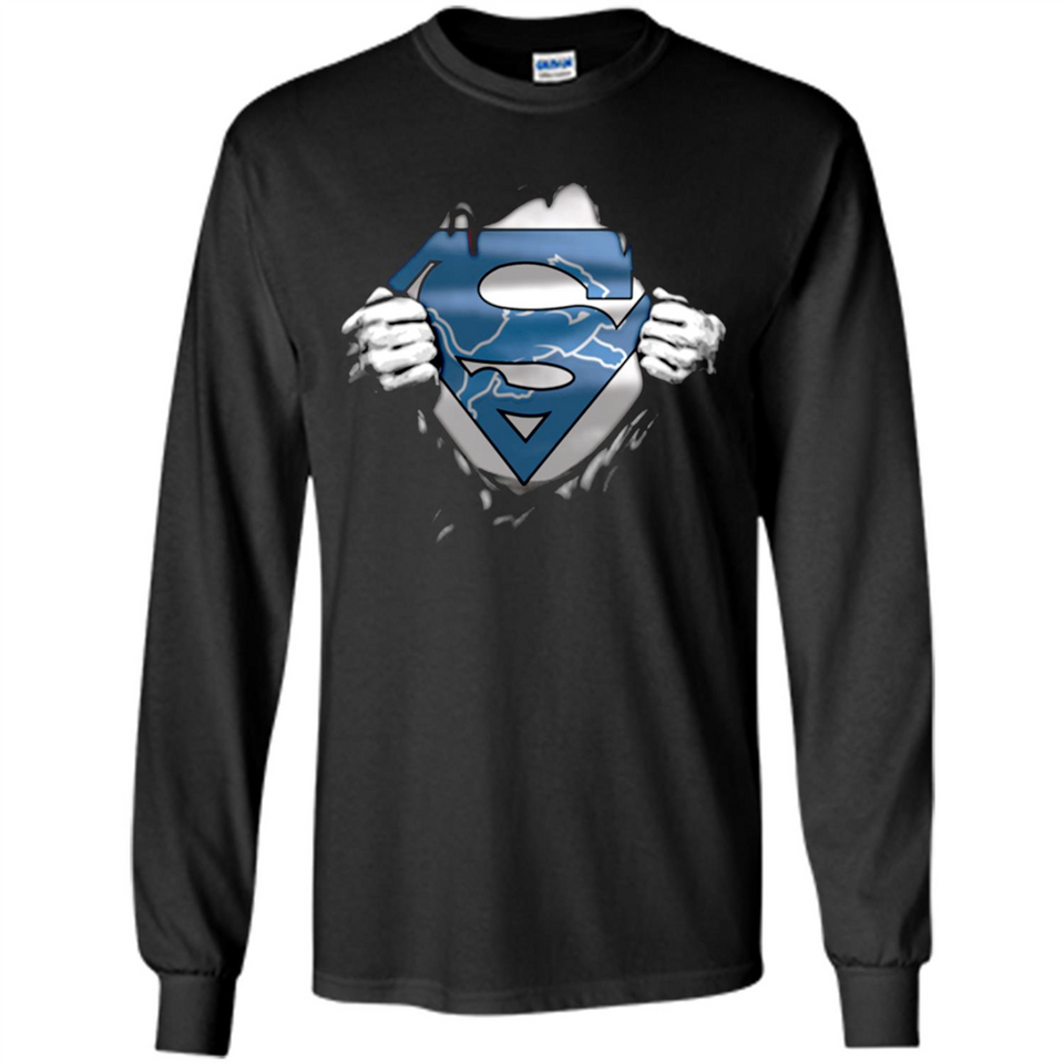 Detroit Lions And Superman Fans - Long Sleeve T-Shirt
