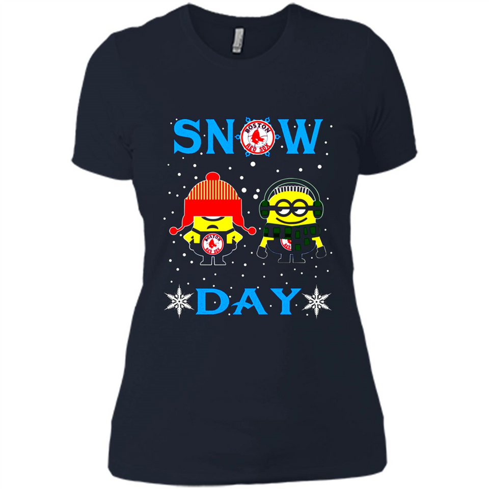 Snow Day Shirt For Boston Red Sox Vs Minion Fans pingpong