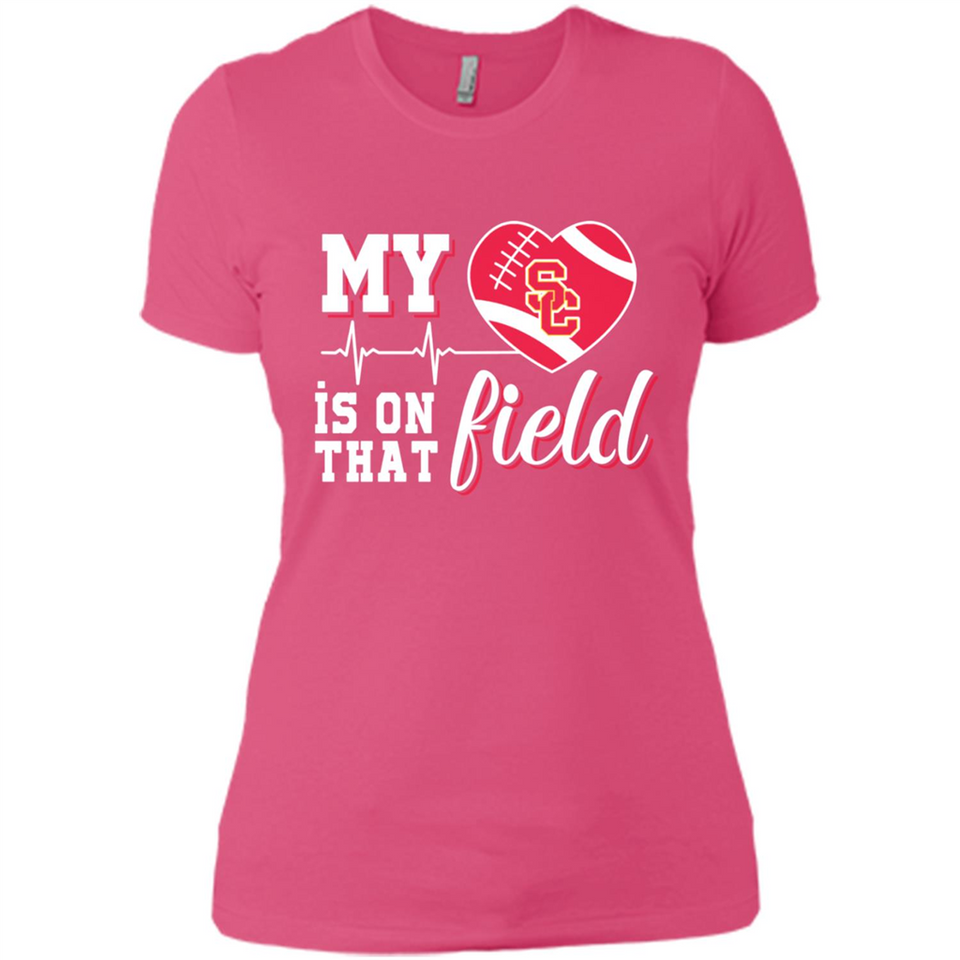 USC Trojans Football My Heart is on that Field - Ladies' Boyfriend T-Shirt