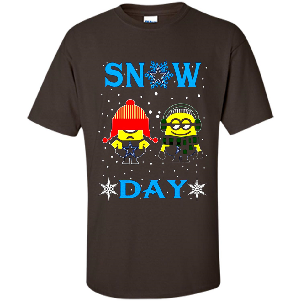 Snow Day Shirt For Dallas Cowboys Vs Minion Fans pingpong