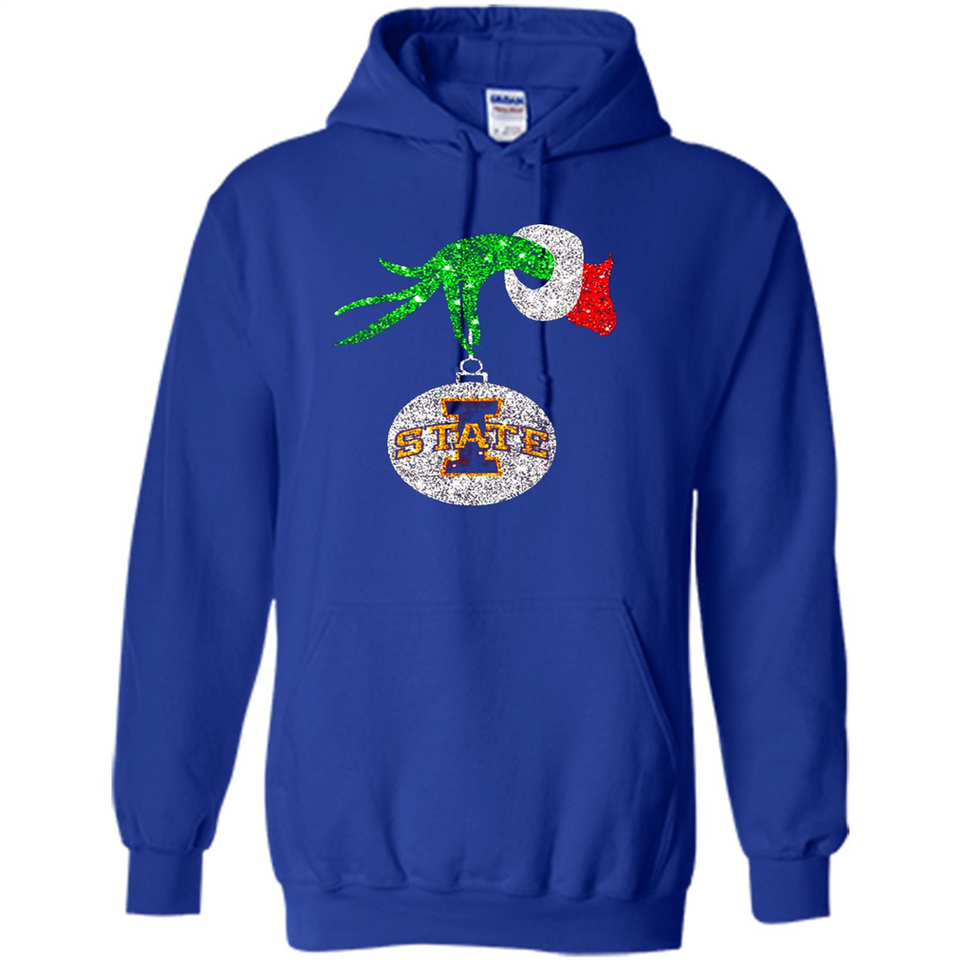 Amazing Iowa State Cyclones Glitter Grinch Monogram Ornament Christmas Gift - Hoodie