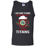 I Just Want To Drink Hot Chocolate & Watch Tennessee Titans Ugly Christmas Sweater PINGPONG