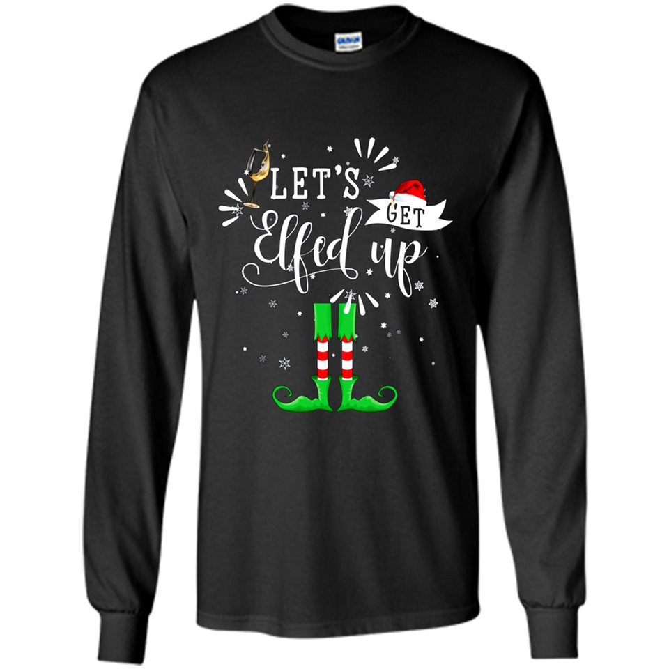 Let's Get Elfed Up Funny Drinking Wine Christmas Elf PINGPONG