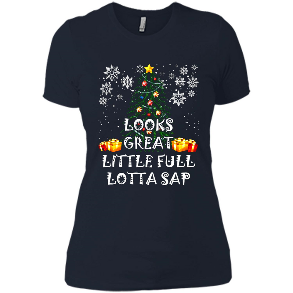 Looks Great Little Full Lotta Sap Funny Christmas Tree Mug PINGPONG - Ladies' Boyfriend T-Shirt