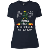 Looks Great Little Full Lotta Sap Funny Christmas Tree Mug PINGPONG - Ladies' Boyfriend T-Shirt