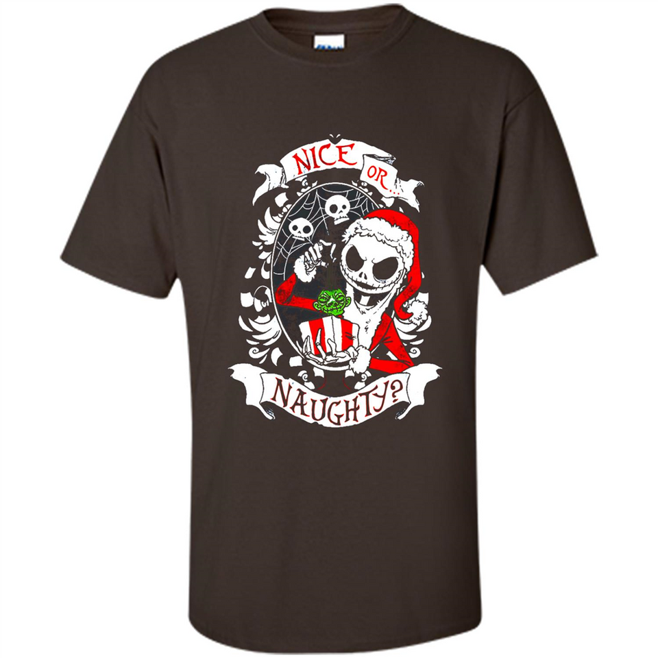 Christmas Shirt, Santa Nice Or Naughty Xmas - Shirt
