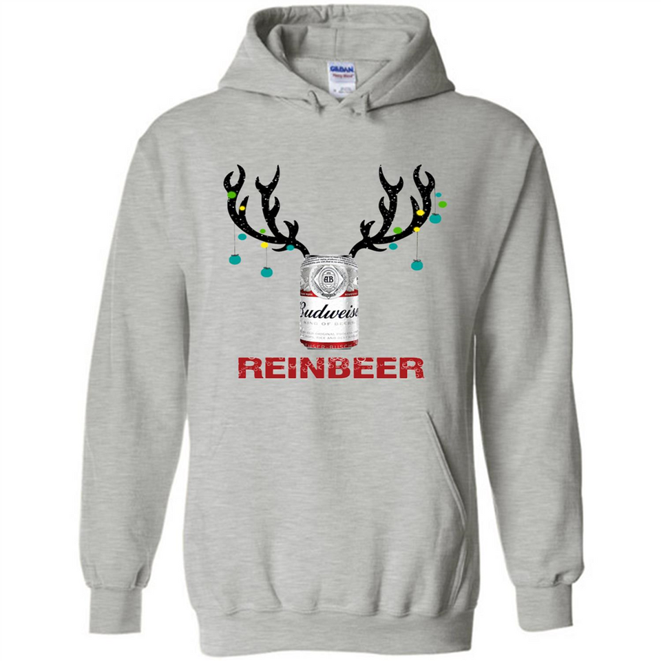 Budweiser Reinbeer Funny Beer Reindeer Christmas Sweatshirt - Hoodie