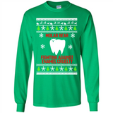 Molar bear fighting against enamel cruelty Christmas - Long Sleeve T-Shirt