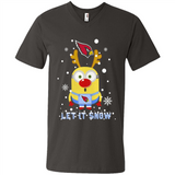 Minion Arizona Cardinals Ugly Christmas Sweater Let it Snow - Men's V-Neck