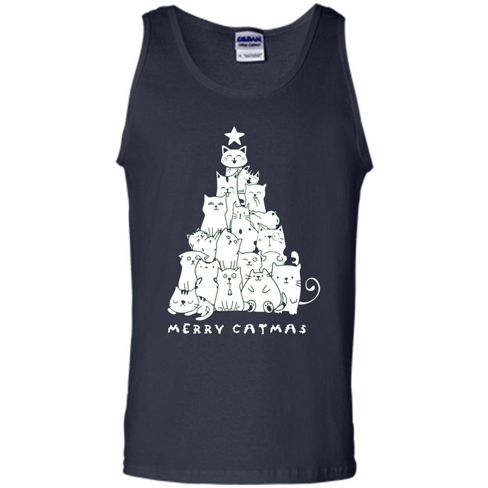 Merry Catmas - Merry Christmas Cat Lover Mug PINGPONG - Tank Top