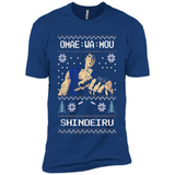 Omae Wa Mou Shindeiru Ugly Christmas Sweater - Premium Short Sleeve T-Shirt