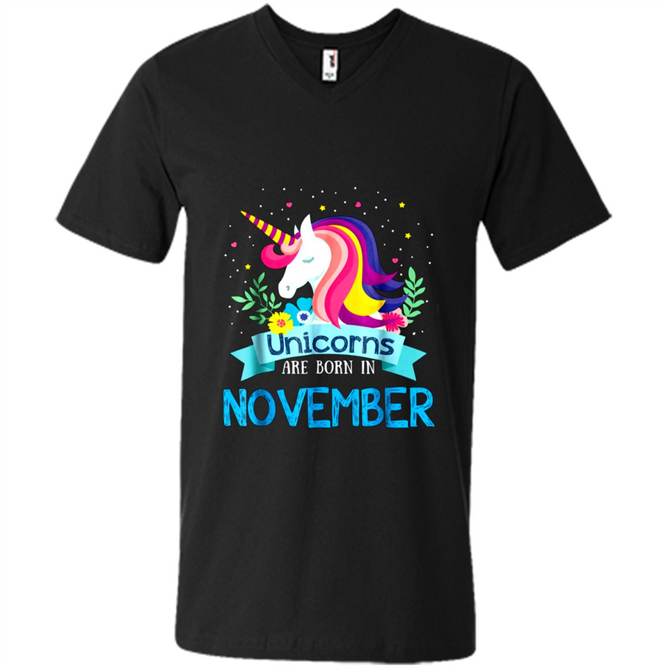 Unicorns are born in November Birthday Rainbow Gift Ladies Custom