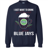 I Just Want To Drink Hot Chocolate & Watch Toronto Blue Jays Ugly Christmas Sweater PINGPONG