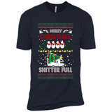 Merry Christmas Shitter Full Christmas Tree Snowman Sweater PINGPONG - Premium Short Sleeve T-Shirt