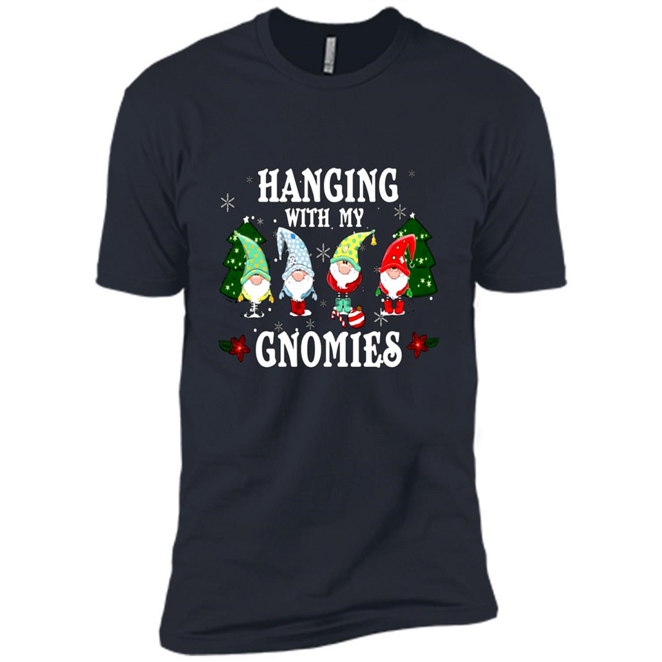 Christmas Garden Gnome Hanging With My Gnomies Shirt Sweater - Premium Short Sleeve T-Shirt
