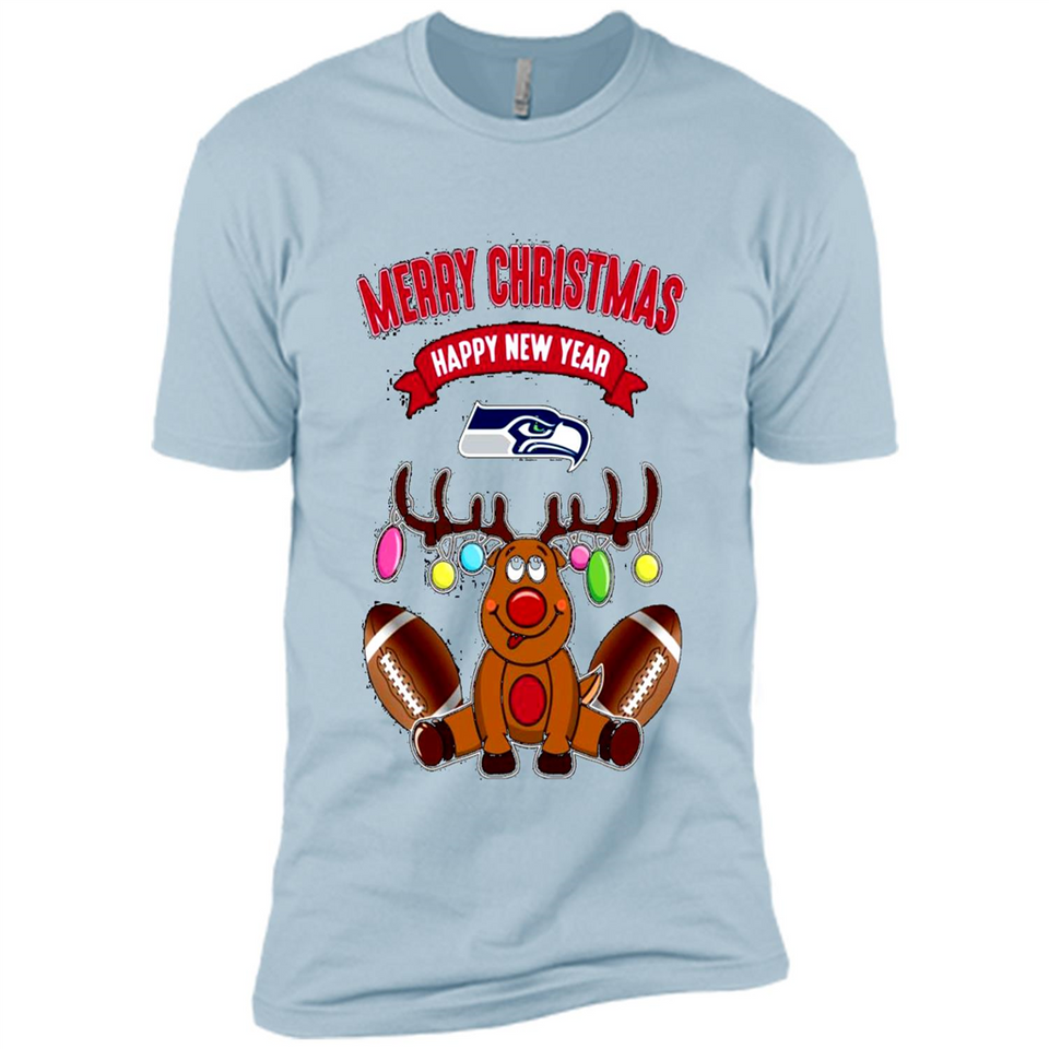 Seattle Seahawks NFL Reindeer Funny Merry Christmas And Happy New Year