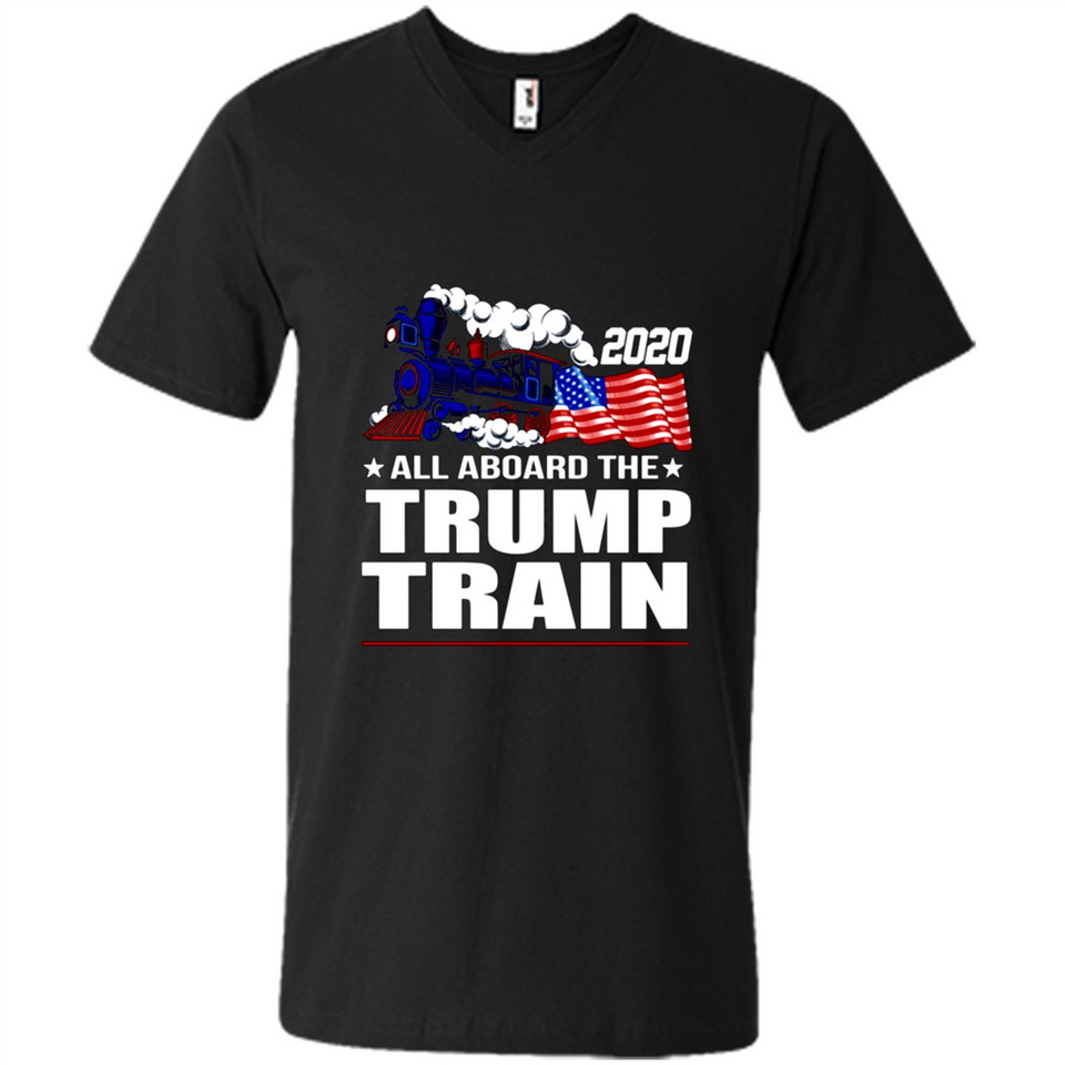 All Board The Trump Train 2020 Patriotic U.S Flag pingpong - Men's V-Neck