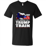All Board The Trump Train 2020 Patriotic U.S Flag pingpong - Men's V-Neck