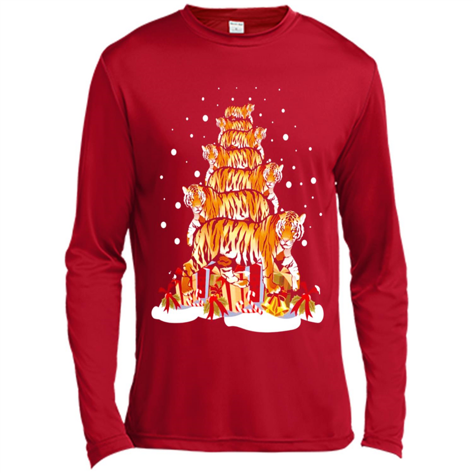 Tiger Christmas Tree Funny Merry Christmas - Canvas Long Sleeve T-Shirt