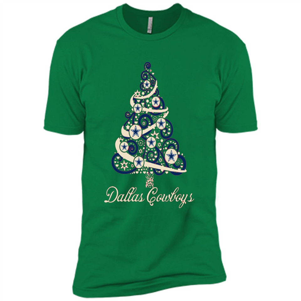 Dallas Cowboys NFL Football Team Logo Christmas Tree T-Shirt - Premium Short Sleeve T-Shirt