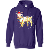 Christmas Lights Goat Wearing Santa Hat Funny Xmas - Hoodie