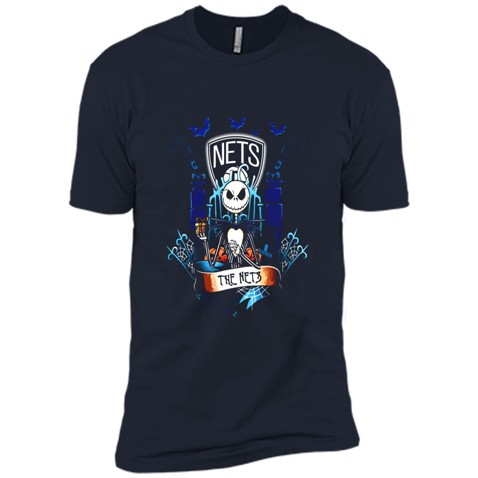 Brooklyn Nets Halloween The Nightmare Before Christmas - Premium Short Sleeve T-Shirt