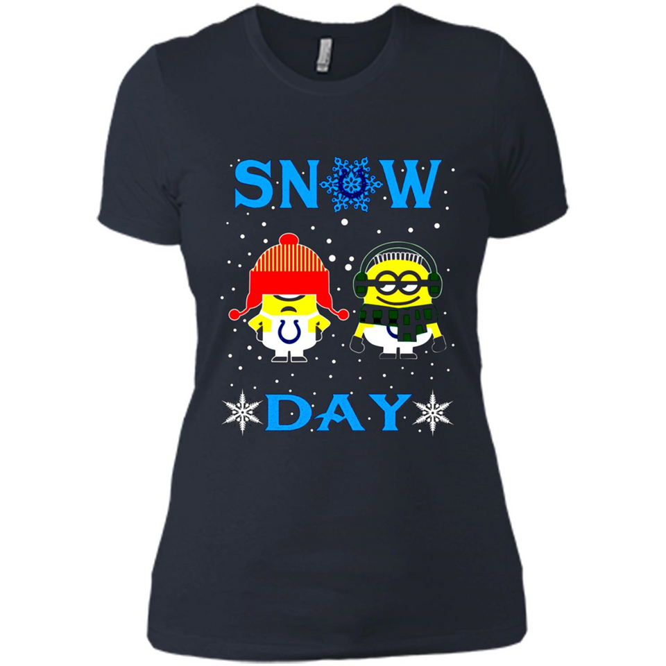 Snow Day Shirt For Indianapolis Colts Vs Minion Fans pingpong