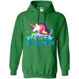 Unicorns are born in September Birthday Rainbow Gift Ladies Custom