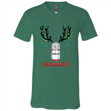 Budweiser Reinbeer Funny Beer Reindeer Christmas Sweatshirt - Canvas Unisex V-Neck