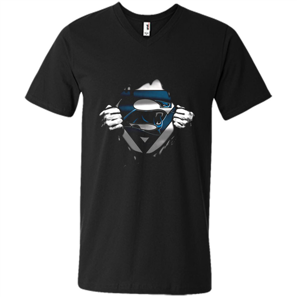 Carolina Panthers And Superman Fans - Men's V-Neck