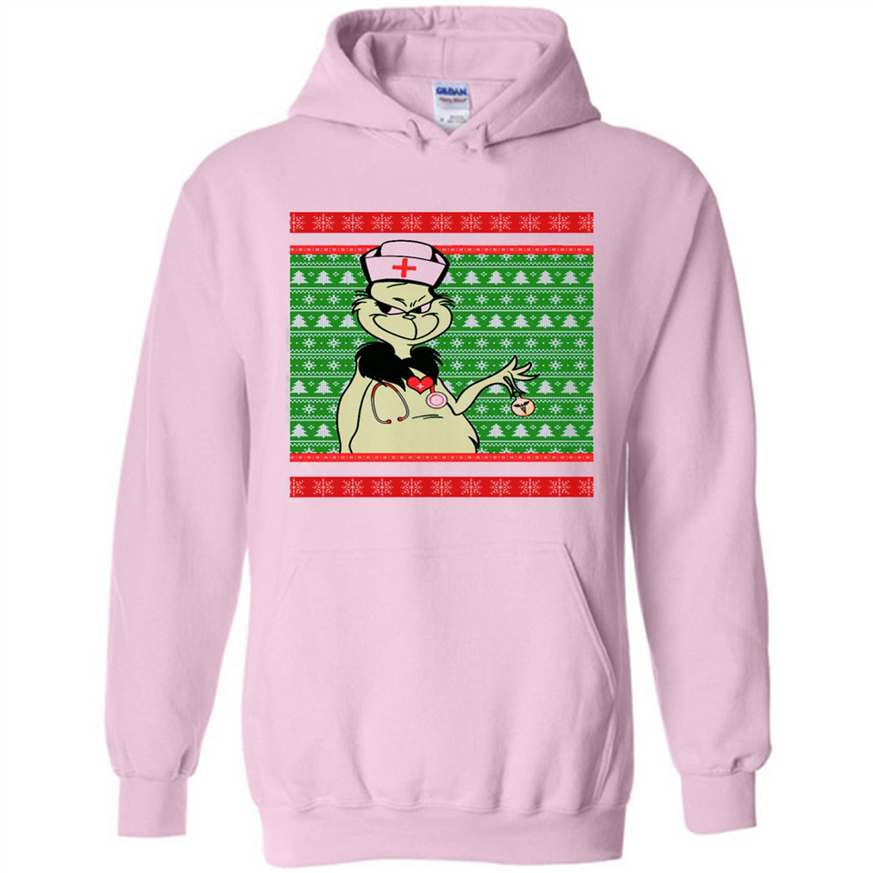Grinch Nurse Ugly Christmas Sporty T-Shirt PINGPONG - Hoodie