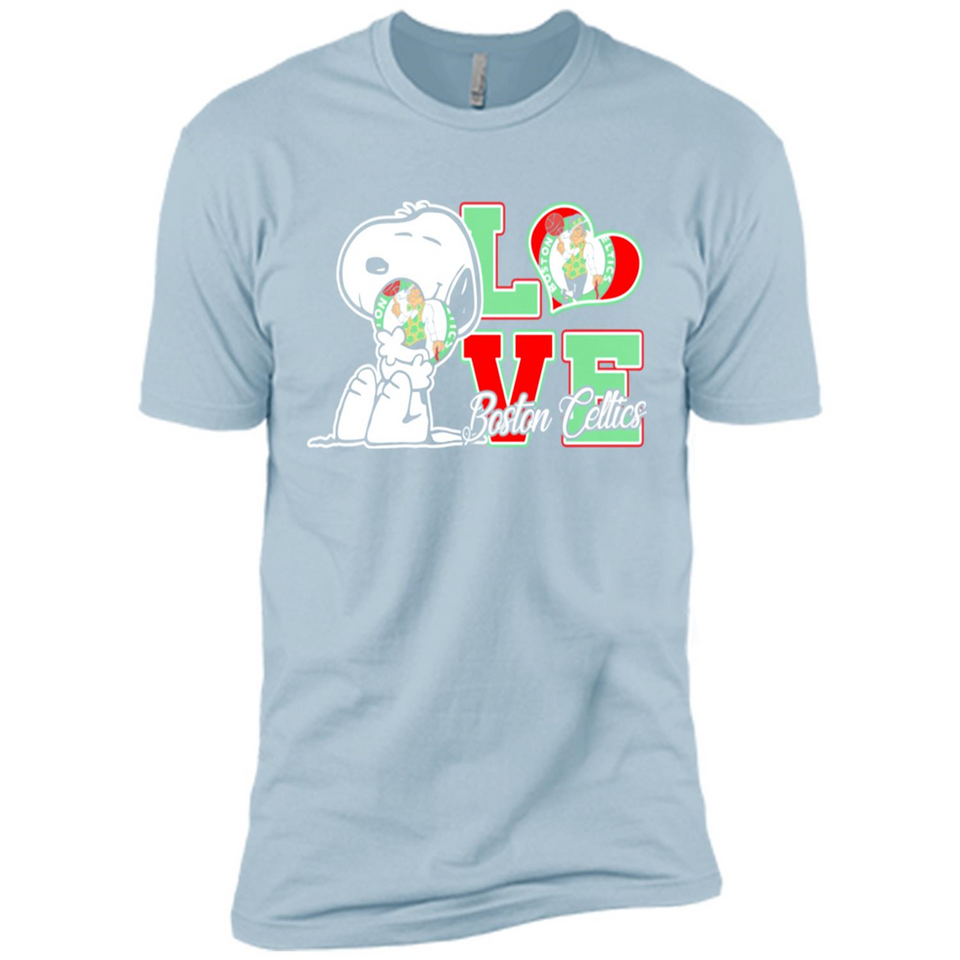Snoopy loves NBA Boston Celtics - Premium Short Sleeve T-Shirt