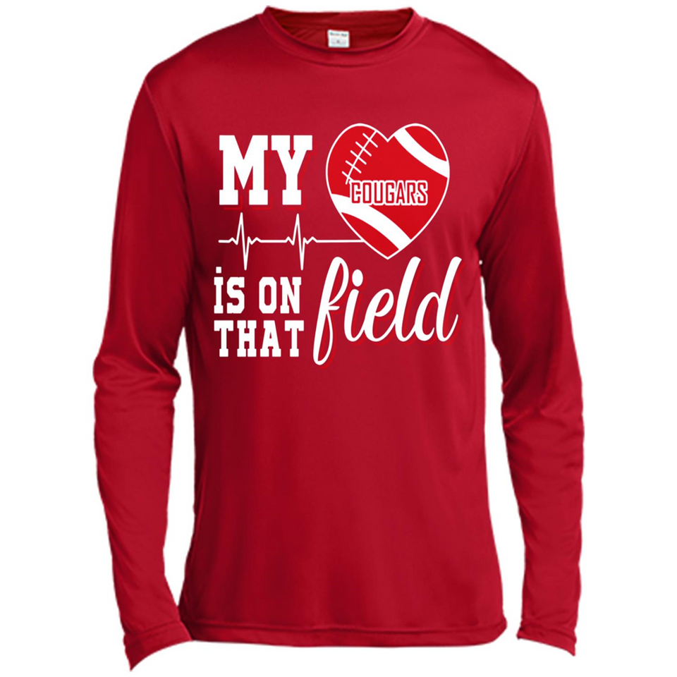 Washington State Cougars Football My Heart is on that Field - Canvas Long Sleeve T-Shirt