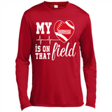Washington State Cougars Football My Heart is on that Field - Canvas Long Sleeve T-Shirt