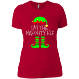 Matching Family Christmas Shirt Funny I'm The Naughty Elf Black mugs PINGPONG - Ladies' Boyfriend T-Shirt