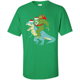 Bigfoot Riding Dinosaurus T-Shirt Funny Bigfoot Santa - Shirt