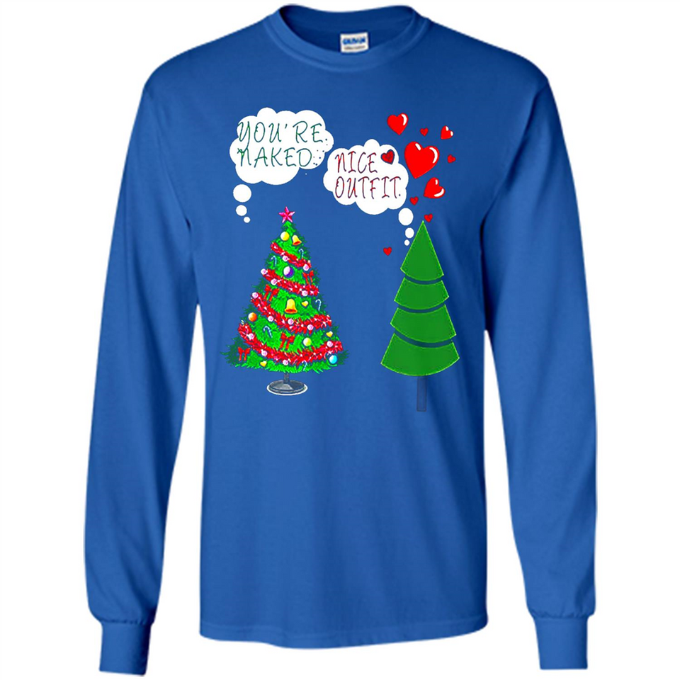 Fir Loves Christmas Tree Funny Undecorated Joke - Long Sleeve T-Shirt