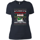 Merry Christmas Shitter Full Christmas Tree Snowman Sweater PINGPONG - Ladies' Boyfriend T-Shirt